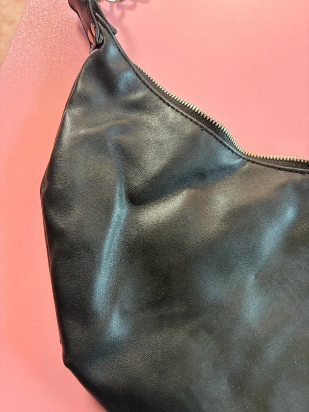 vintage y2k‎ Hot Topic black vinyl chain link handcuff hobo bag